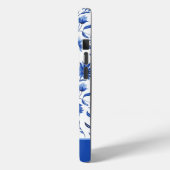 Floral bleu coque iphone personnalisé (Verso / Gauche)