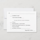 Floral bleu et marine w Repas RSVP (Dos)