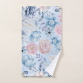 Floral Bleu Et Rose Marine (Serviette à main)