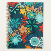 Floral bleu foncé moderne (Devant)