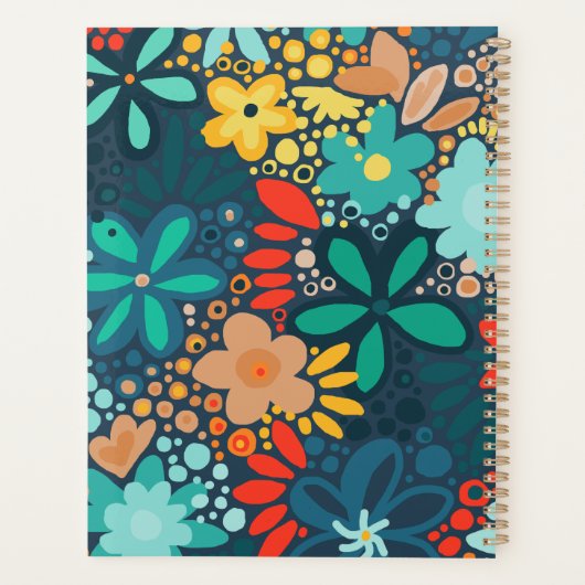 Floral bleu foncé moderne (Dos)