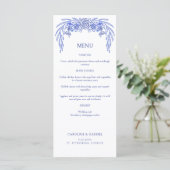 Floral Bleu Français Menu Mariage (Debout devant)