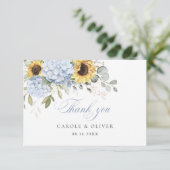 Floral bleu Hydrangea tournesol Mariage Merci (Debout devant)