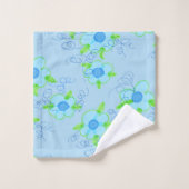 Floral bleu imprimé (Gant de toilette)