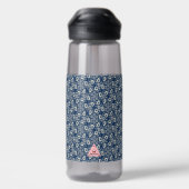 Floral bleu marine / blanc avec bouteille d'eau An (Arrière)