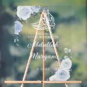 Floral bleu moderne musulman Mariage islamique Bie (Neutre)