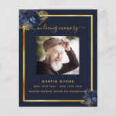 Floral bleu or photo programme funéraire (Devant)