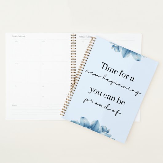 Floral Bleu pour une nouvelle motivation de début (Devant avec enveloppe)