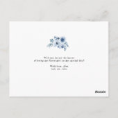 floral bleu poussiéreux vous serez carte femme de  (Dos)