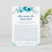 Floral bleu qui connaît la mariée meilleures carte (Debout devant)