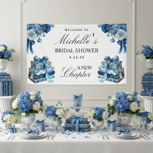 Floral Bleu Une nouvelle bannière de Fête des mari