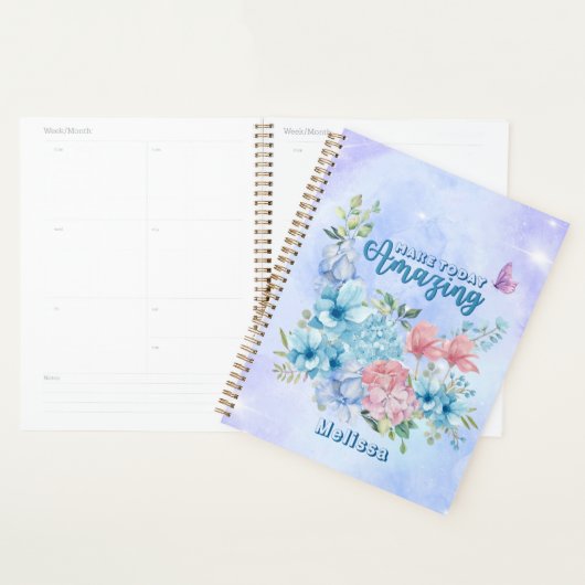 Floral bleu violet moderne (Devant avec enveloppe)