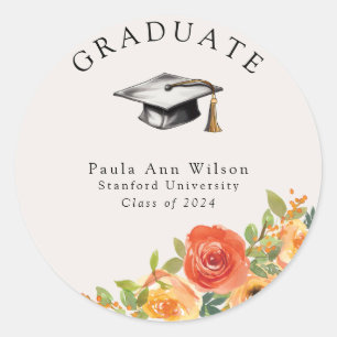 Floral Bloom Afstuderen Sticker