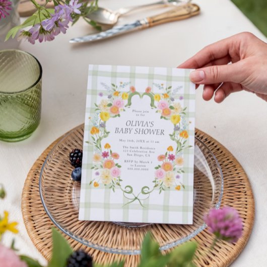 Floral Bloom Baby Shower Kaart