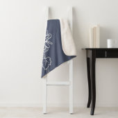 Floral Bloom Minimalist Lines Custom Background  Sherpa Deken (In situ)