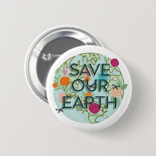 Floral Blooms beschermen en redden onze prachtige Ronde Button 5,7 Cm