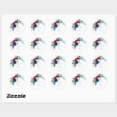 Floral Blooms Blue - Sticker circulaire (Feuille)