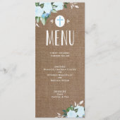 Floral Blooms Burlap | Menu Baptisme