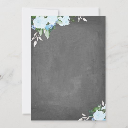Floral Blooms Chalkboard | Christenuitnodiging Kaart (Achterkant)