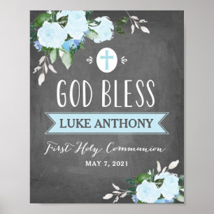 Floral Blooms Chalkboard Gods Zonder Samenwerkings Poster