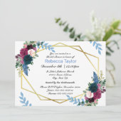 Floral Blooms Mod Blue - Invitation à la douche nu (Debout devant)