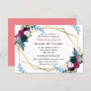 Floral Blooms Mod Pink - Invitation de Fête de l'm