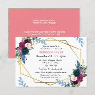 Floral Blooms Mod Roze - 3x5 Vrijgezellenfeest nod Kaart