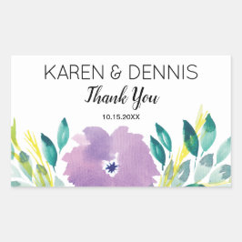 Floral Blossom Wedding Rechthoekige Sticker