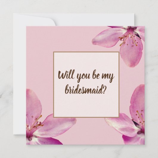 Floral Blossoms Serez-vous ma carte fleurie (Devant)