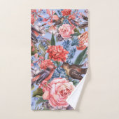 Floral Blue Arrière - plan Roses Hyacinth Fleurs s (Serviette à main)