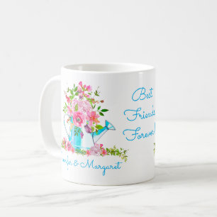 Floral Blue Best Friends Custom Gezegde BFF Koffiemok