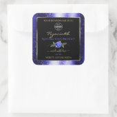 Floral Blue Black Produit Étiquette Parties scinti (Sac)