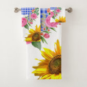 Floral Blue Elephant Bath Towel sets Bad Handdoek (Insitu)