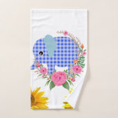 Floral Blue Elephant Bath Towel sets Bad Handdoek (Handdoek)
