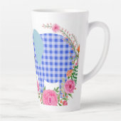 Floral Blue Elephant Latte Mok (Rechts)
