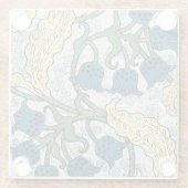 Floral Blue Flowers Lily Valley herhaling Glazen Onderzetter (Achterkant)