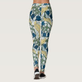 Floral Blue Flowers Lily Valley herhaling Leggings (Achterkant)