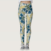 Floral Blue Flowers Lily Valley herhaling Leggings (Voorkant)