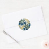 Floral Blue Flowers Lily Valley herhaling Ronde Sticker (Envelop)