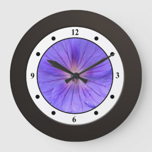 Floral Blue Garden Flower Modern Digits Grote Klok