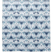 Floral Blue geometrisch Douchegordijn (Voorkant)