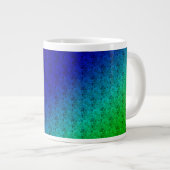 Floral Blue Green Rainbow Gradient Diagonal Blend Extra Grote Beker (Voorkant rechts)
