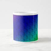 Floral Blue Green Rainbow Gradient Diagonal Blend Extra Grote Beker (Voorkant)