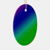 Floral Blue Green Rainbow Gradient Diagonal Blend Keramisch Ornament (Rechts)