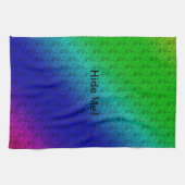 Floral Blue Green Rainbow Gradient Diagonal Blend Theedoek (Horizontaal)