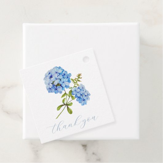 Floral Blue Hydrangea bruiloft dank u Bedankjes Labels (In situ)