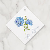 Floral Blue Hydrangea bruiloft dank u Bedankjes Labels (Voorkant)