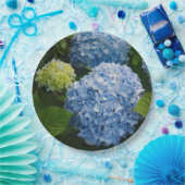 Floral Blue Hydrangea Foto Papieren Bordje (Feest)