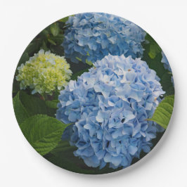 Floral Blue Hydrangea Foto Papieren Bordje
