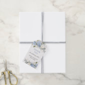 Floral Blue Hydrangea groen bruiloft dank u Cadeaulabel (Met Touw)
